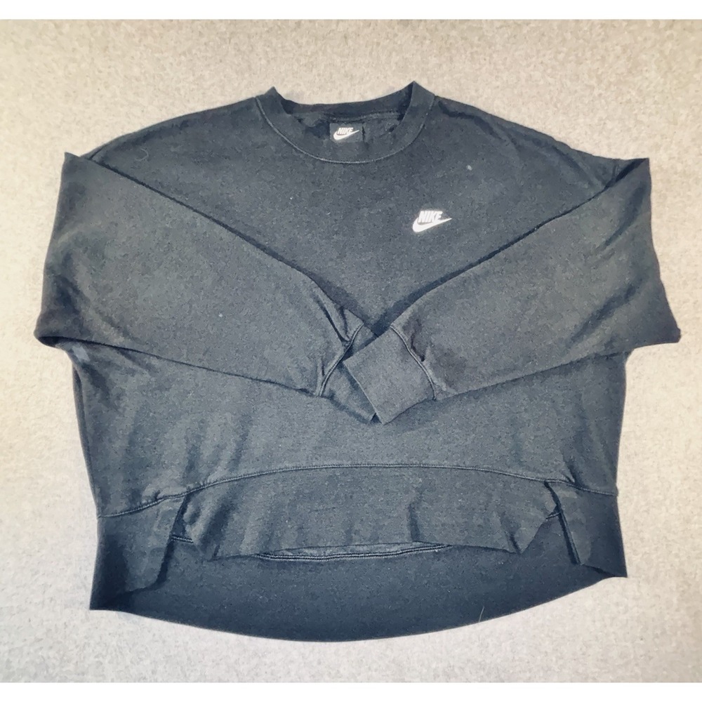 Nike Women’s Club Fleece Crewneck Sweatshirt Black Size L CZ2523-010